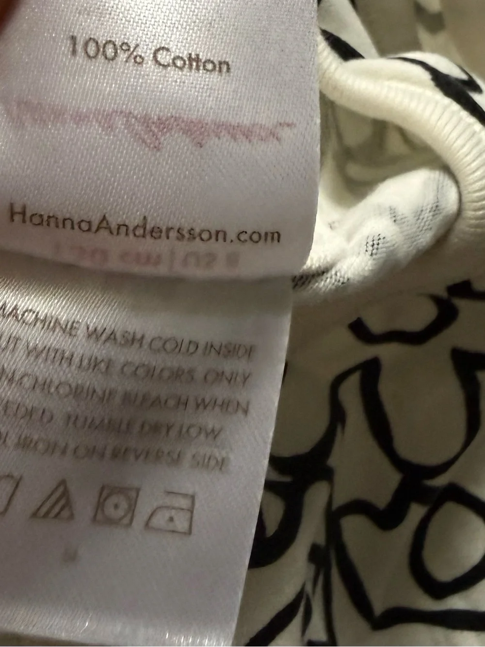 Hanna Andersson Black & White Floral Dress 8 years VGUC